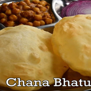 Chole Bhatura (chickpeas curry and deep fried bread)