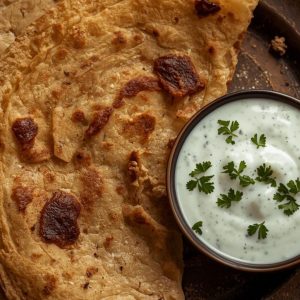 Potato Stuffed Parantha and Paneer Stuffed Parantha with Raita