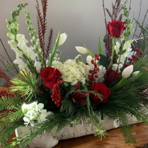 Festive Florals on a Log